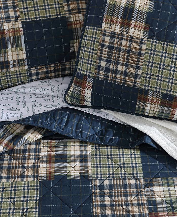 Eddie Bauer Madrona Plaid Reversible Quilt Set, King Macy's