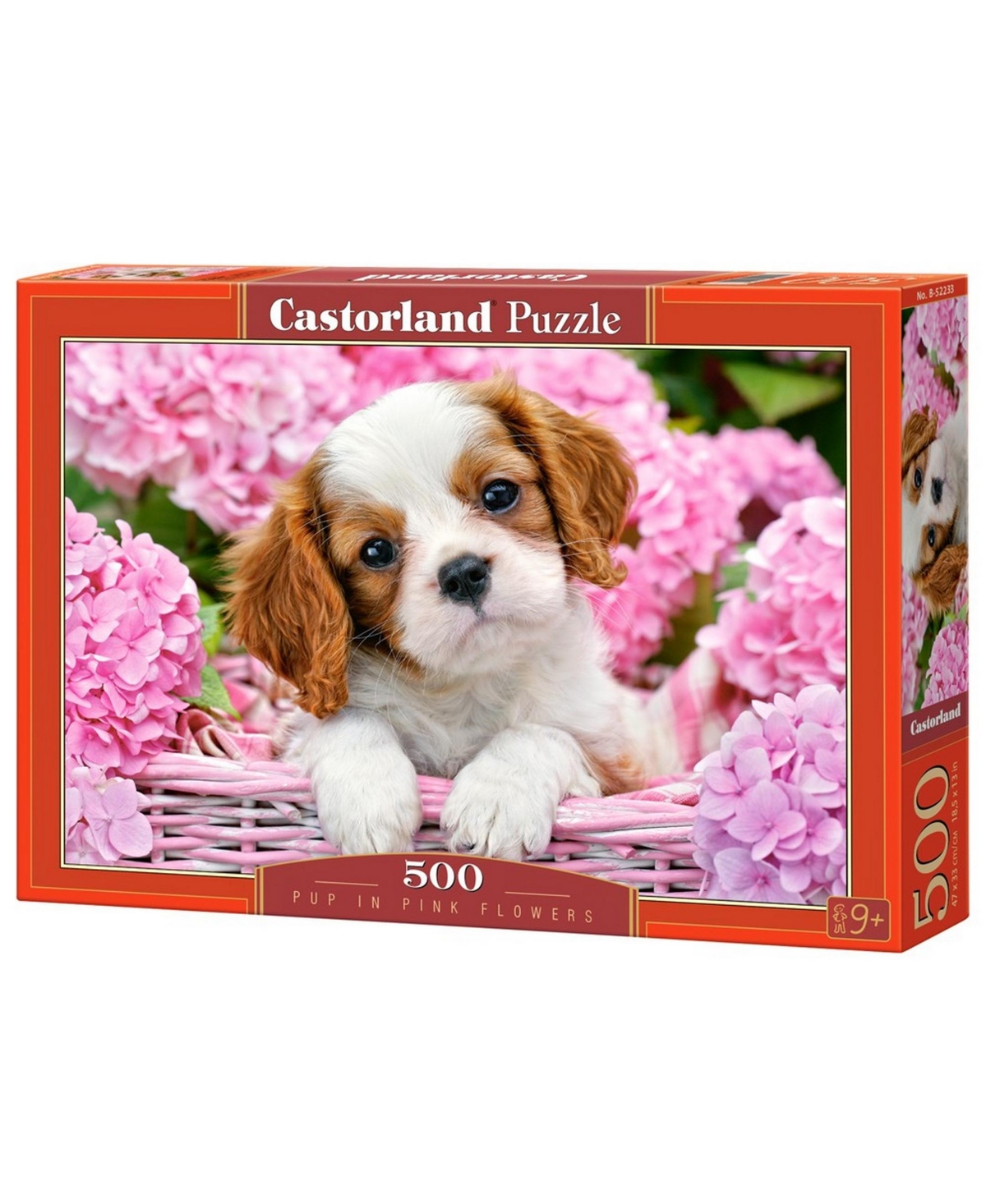 Castorland Kids' Pup In Pink Flowers Jigsaw Puzzle Set, 500 Piece In Multicolor