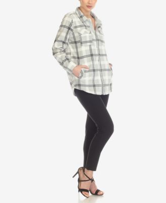 White Mark Women's Flannel Plaid Shirt - Macy's
