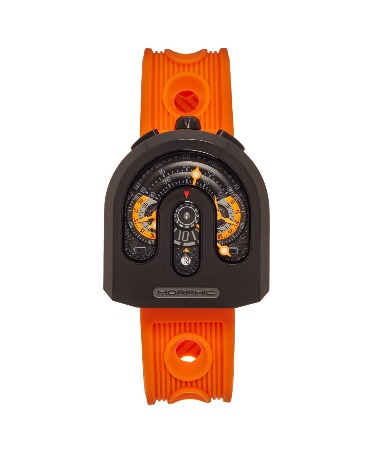 Men M95 Series Rubber Watch - Black/Orange, 41mm - Black/orange