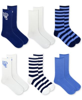 Lauren Ralph Lauren - Women's 6-Pk. Logo Stripe Roll-Top Socks