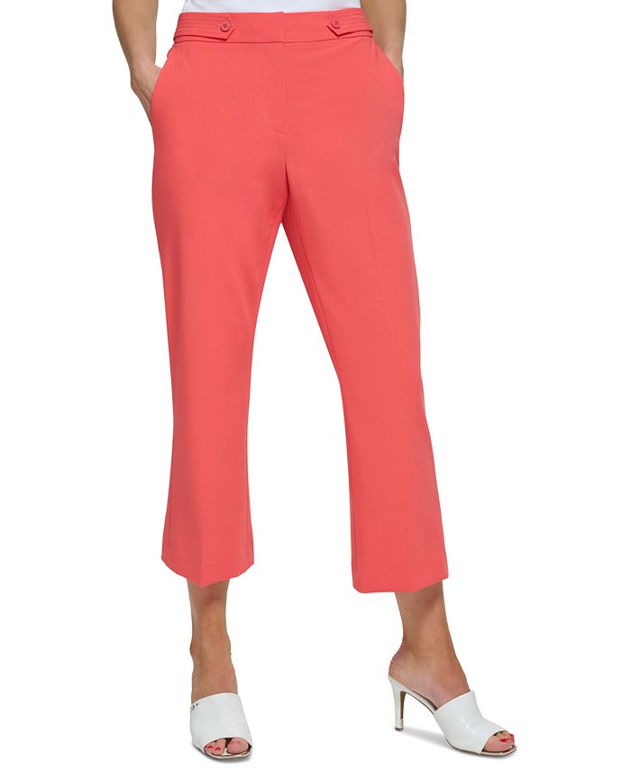 DKNY Women's Mid-Rise Cropped Flared Pants - Macy's