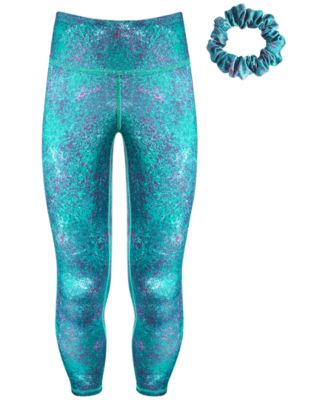 ID Ideology - Big Girls Abstract-Texture-Print Leggings and Scrunchie Set