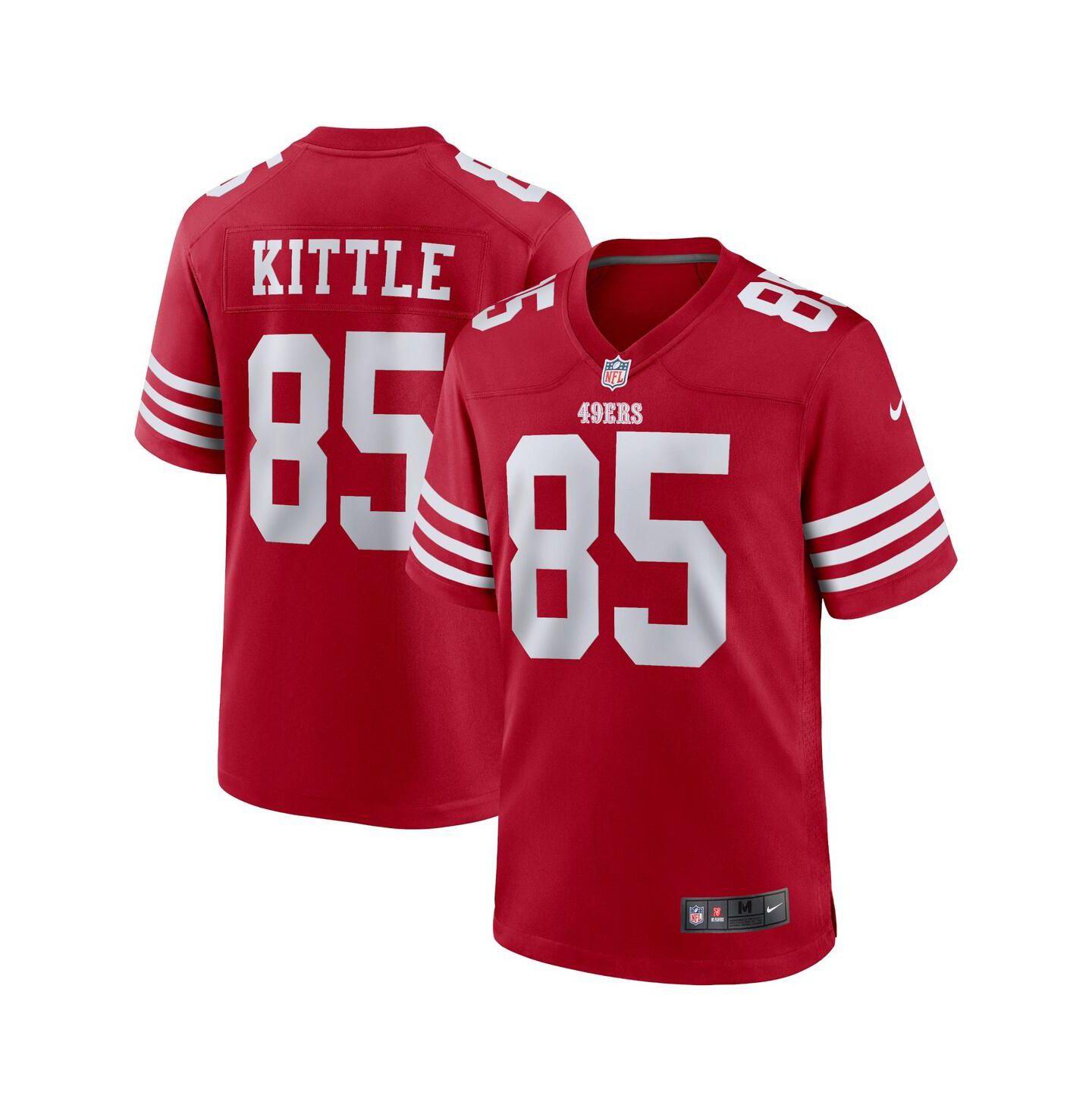 Мужской топ Nike George Kittle San Francisco 49ers Player Game Jersey, цвет: Алый — фото 1