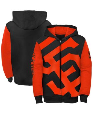 Men's Mitchell & Ness Black/Orange San Francisco Giants Fleece Full-Zip Hoodie Size: Extra Large