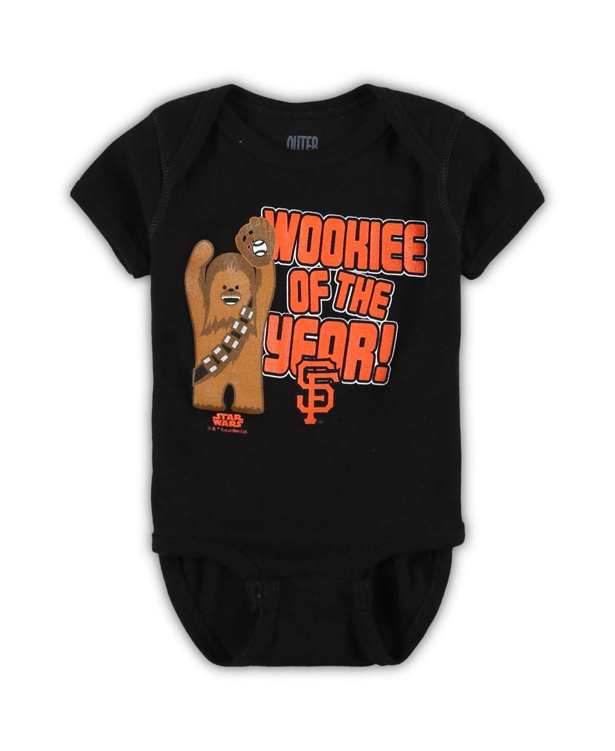 Shop Outerstuff Newborn And Infant Boys And Girls Black San Francisco Giants Star Wars Wookie Of The Year Bodysuit