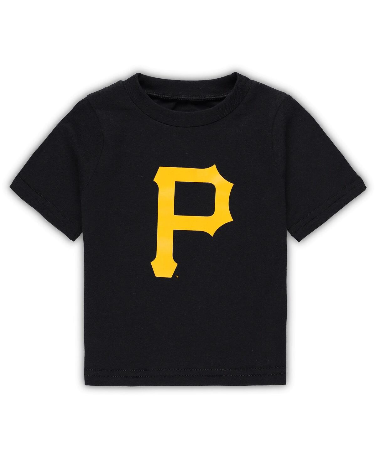 OUTERSTUFF INFANT BOYS AND GIRLS BLACK PITTSBURGH PIRATES TEAM CREW PRIMARY LOGO T-SHIRT