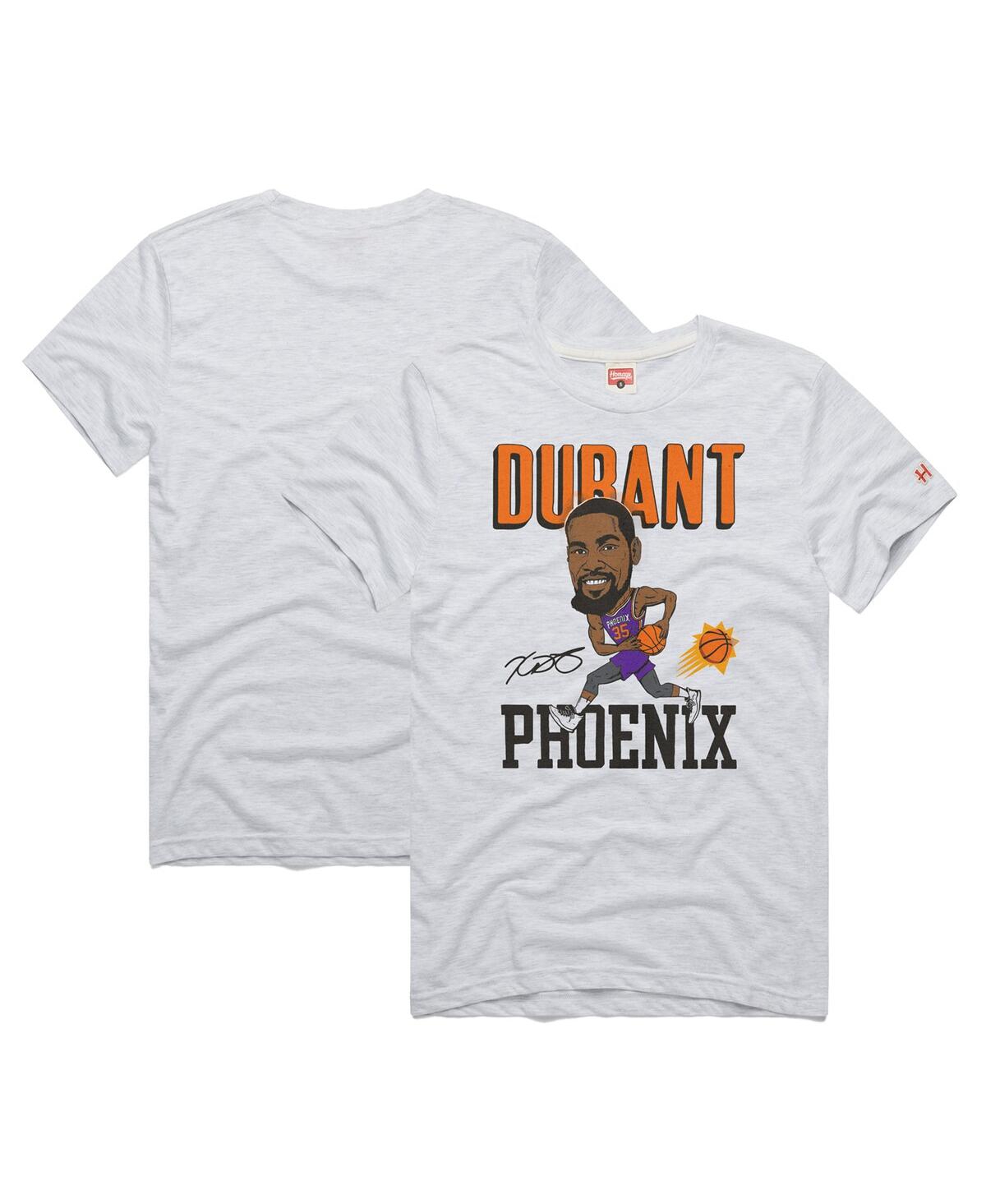 Men's Homage Kevin Durant Ash Phoenix Suns Caricature Tri-Blend T-shirt - Ash