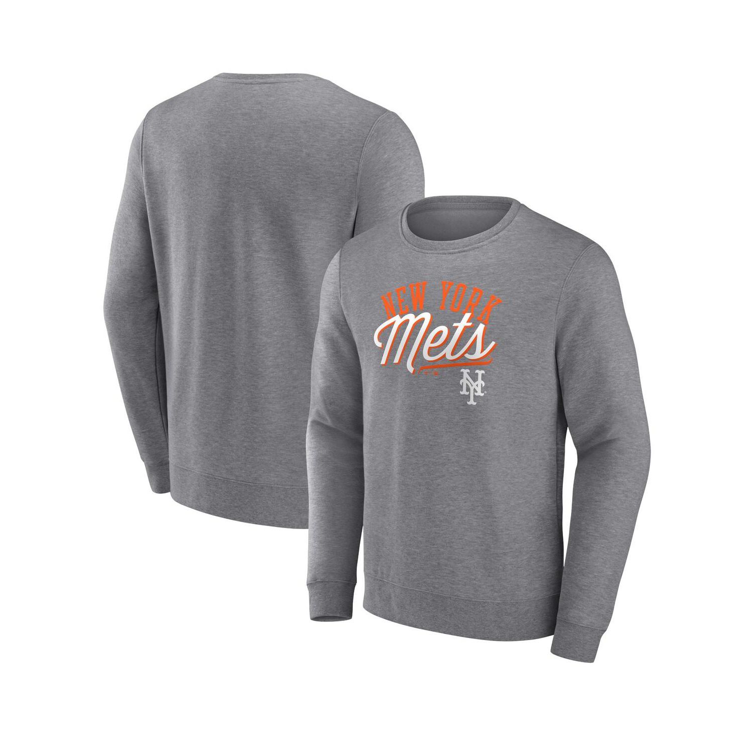 Men's Heather Gray New York Mets Simplicity Pullover Sweatshirt