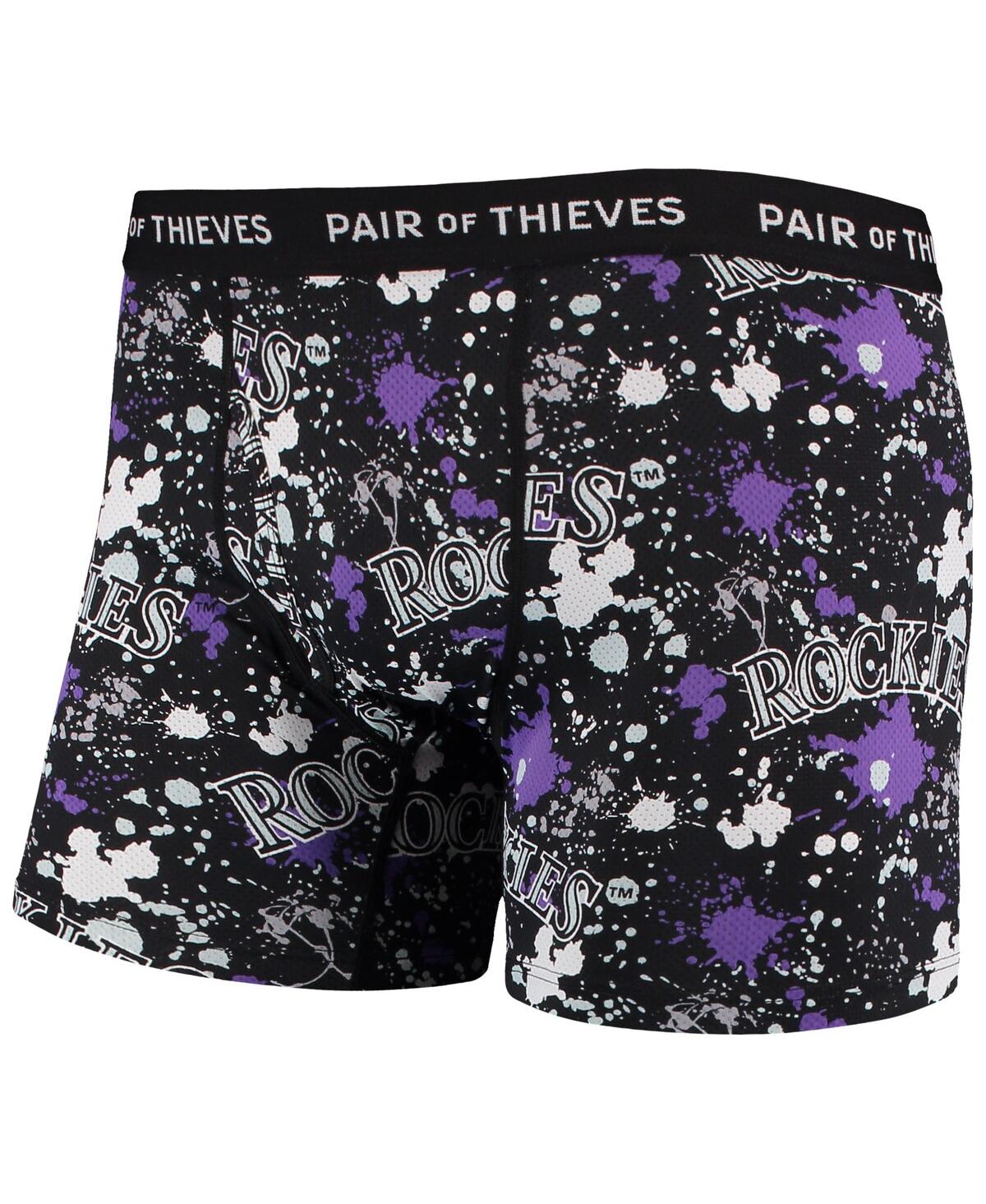 Shop Pair Of Thieves Men's  Black And Purple Colorado Rockies Super Fit 2-pack Boxer Briefs Set In Black,purple