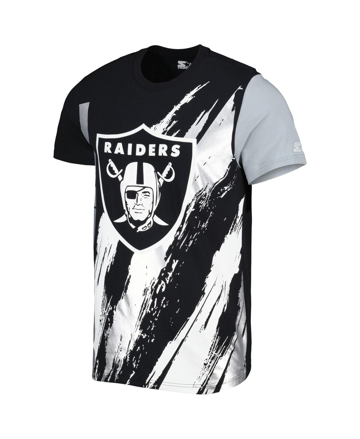 Shop Starter Men's  Black Las Vegas Raiders Extreme Defender T-shirt