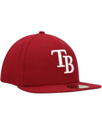 Men's Cardinal Tampa Bay Rays White Logo 59FIFTY Fitted Hat