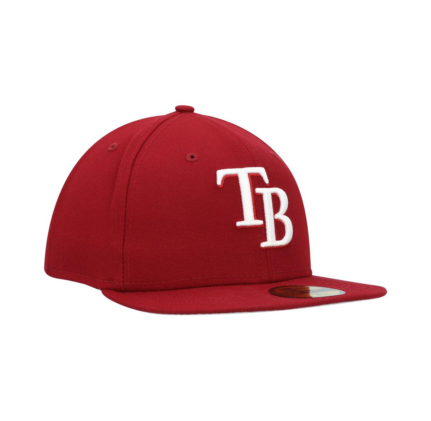 Men's Cardinal Tampa Bay Rays White Logo 59FIFTY Fitted Hat