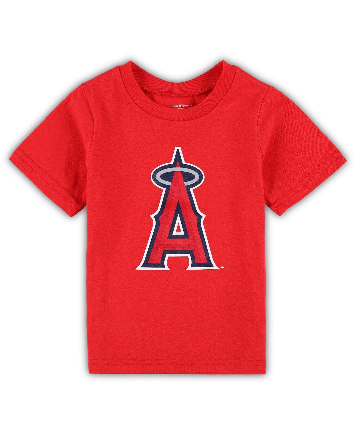 Shop Outerstuff Toddler Boys And Girls Red Los Angeles Angels Team Crew Primary Logo T-shirt