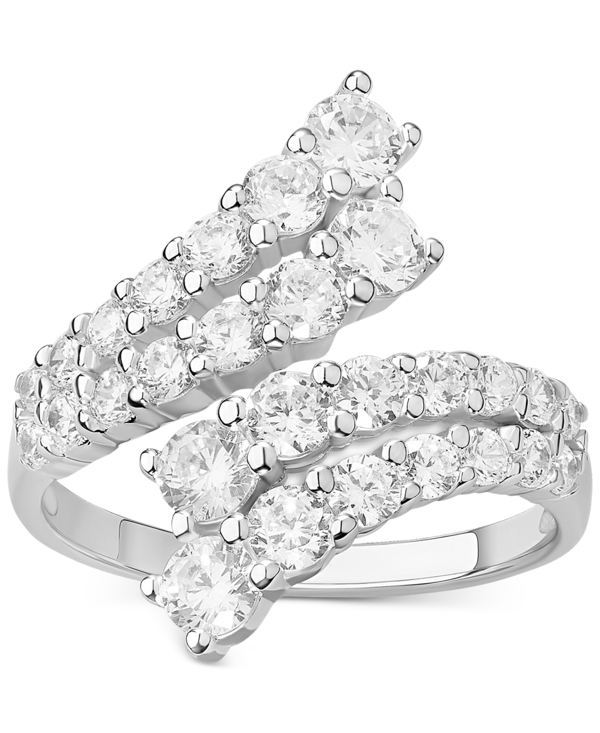 Giani Bernini Cubic Zirconia Bypass Statement Ring In Sterling Silver, Created For Macy's