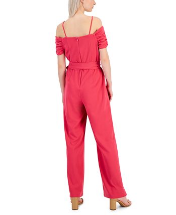 Tahari ASL Women s Off The Shoulder Crepe Jumpsuit Macy s