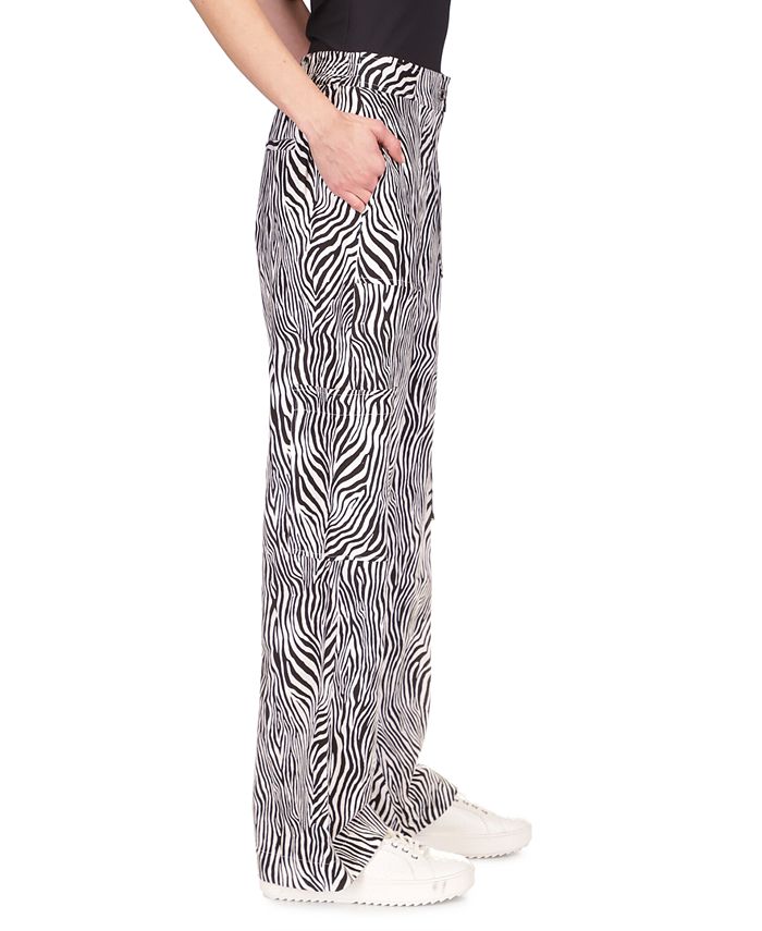 Women's Zebra Linen Cargo Pants