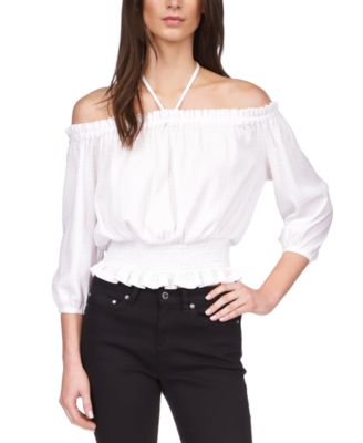 Michael Kors - Women's Smocked Long Sleeve Blouson Top
