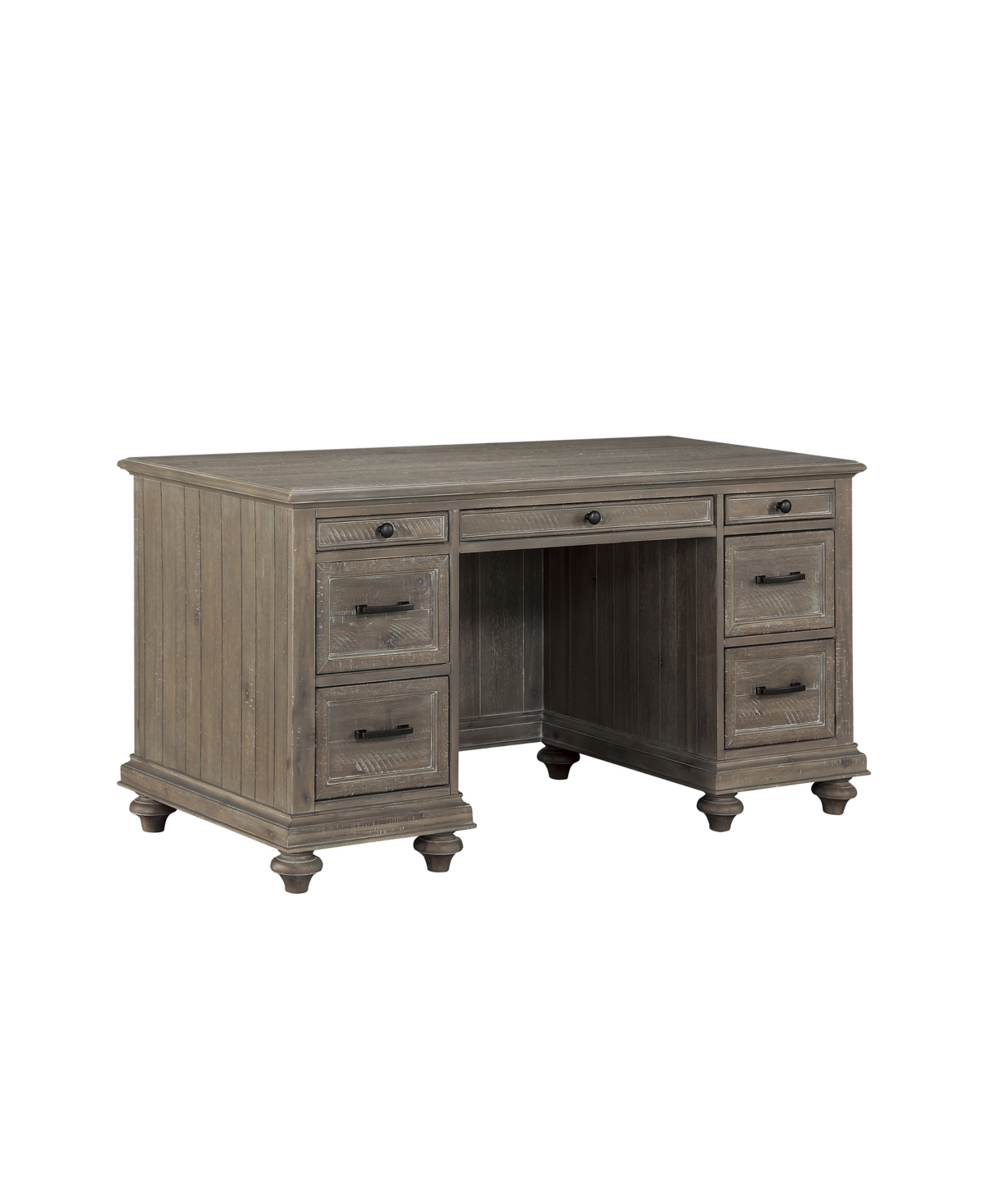 Furniture Seldovia Executive Desk In Driftwood Light Brown