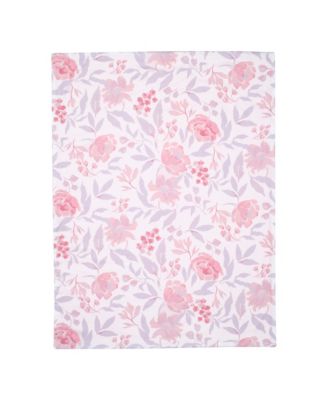 Lavender Floral Pink/Purple Soft Fleece Baby Blanket