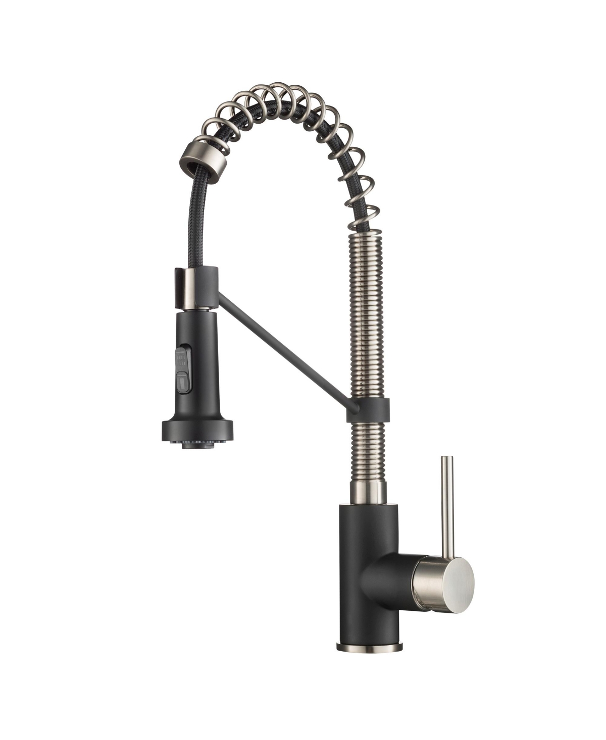 Bolden Single Handle 18-Inch Commercial Kitchen Faucet with Dual Function Pull-Down Sprayhead - Stainless steel/matte black