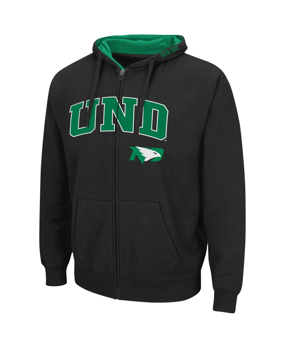 Colosseum Men's  Black North Dakota Arch & Logo 3.0 Full-zip Hoodie In Black