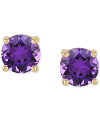 Birthstone Stud Earrings in 14k Gold or 14k White Gold