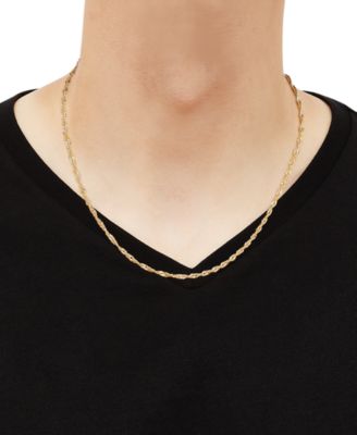Lightweight Singapore Link 20" Chain Necklace in 14k Gold