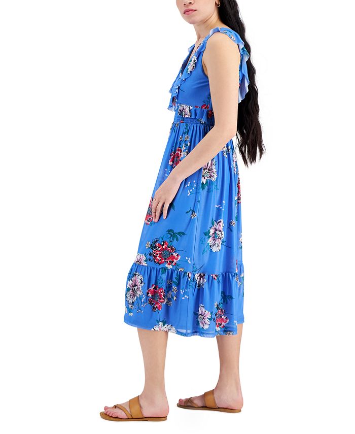 Tinsel Petite FloralPrint RuffleTrim Midi Dress & Reviews Dresses