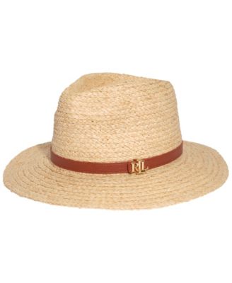 【Ralph Lauren】Lauren Ralph Lauren RAFFIA FEDORA ハット Lauren Ralph Lauren Women's Raffia Fedora with Logo Hardware