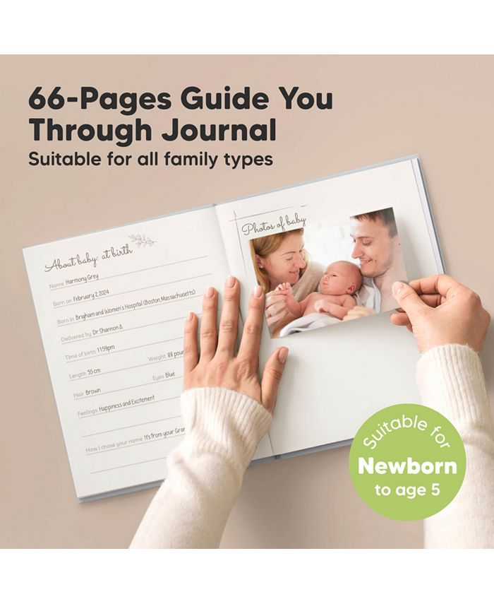 KeaBabies Sketch Baby Memory Book, Baby Books for New Parents