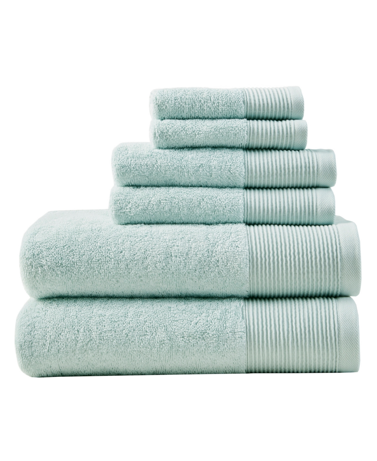 Beautyrest Nuage Cotton Tencel Blend Antimicrobial 6 Piece Towel Set Bedding In Seafoam