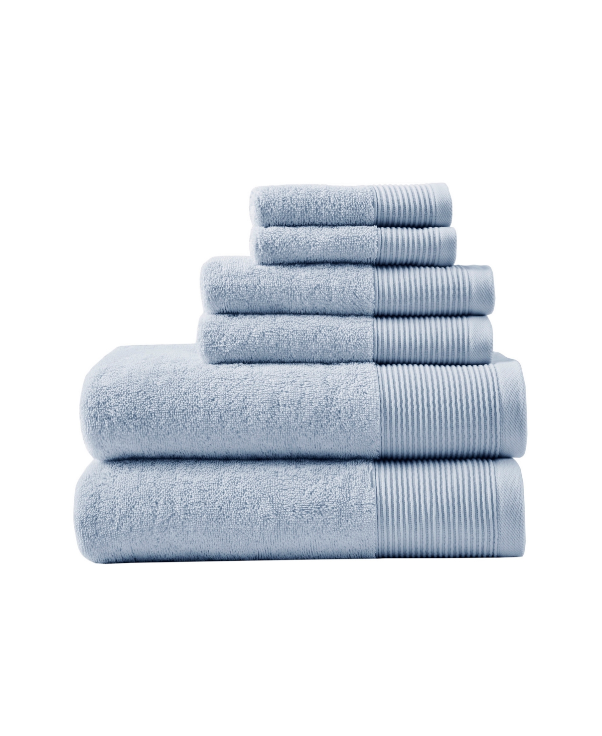 Beautyrest Nuage Cotton Tencel Blend Antimicrobial 6 Piece Towel Set Bedding In Blue