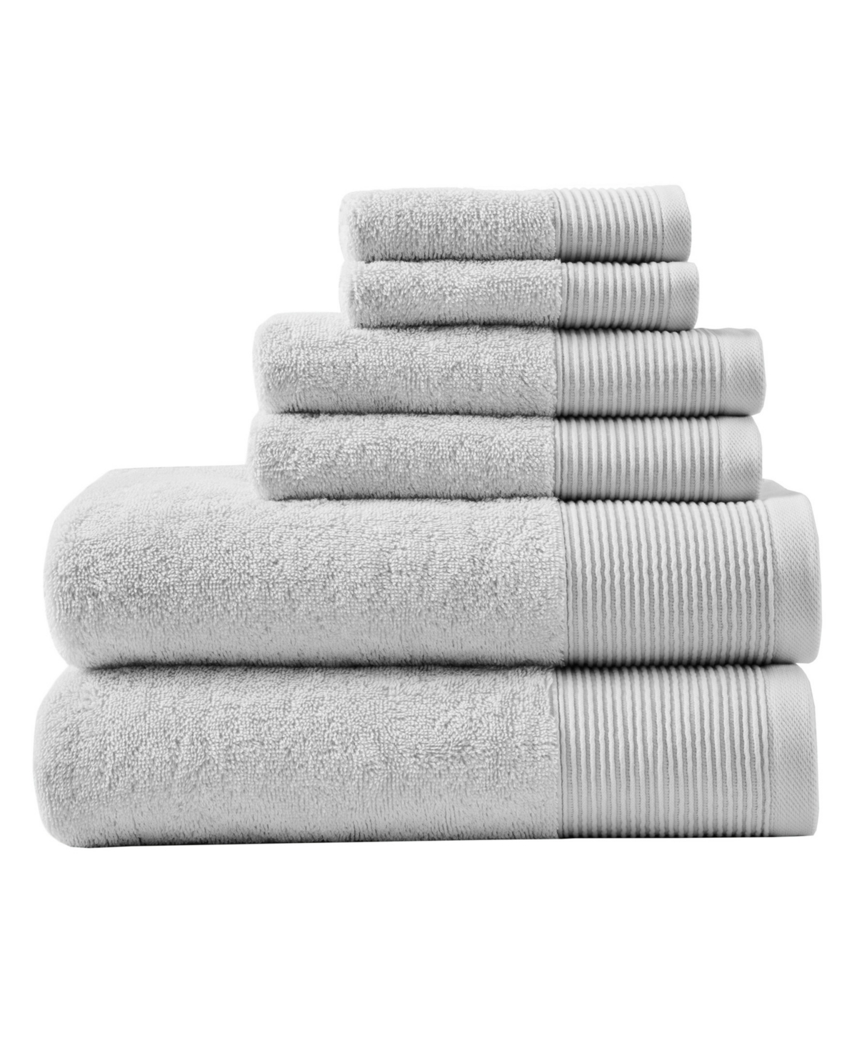 Beautyrest Nuage Cotton Tencel Blend Antimicrobial 6 Piece Towel Set Bedding In Gray