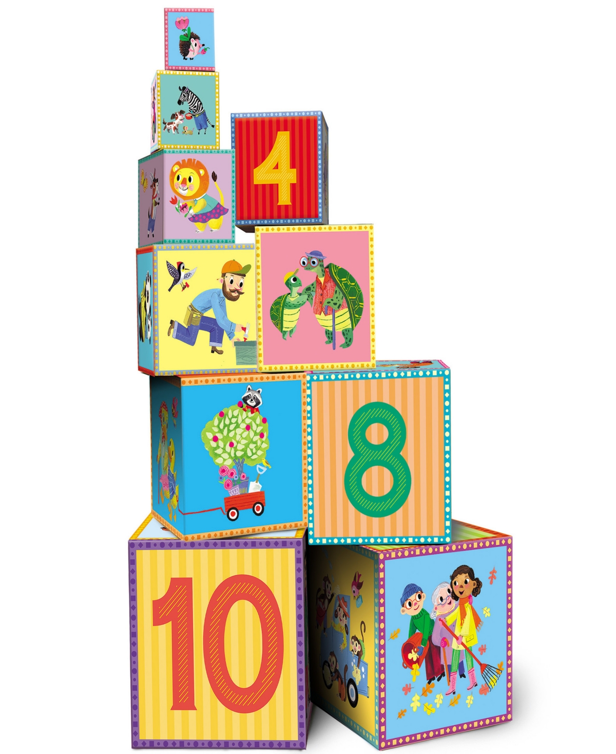 Shop Eeboo Good Deeds Tot Tower Stacking Blocks, Ages 2 Years And Up In Multi