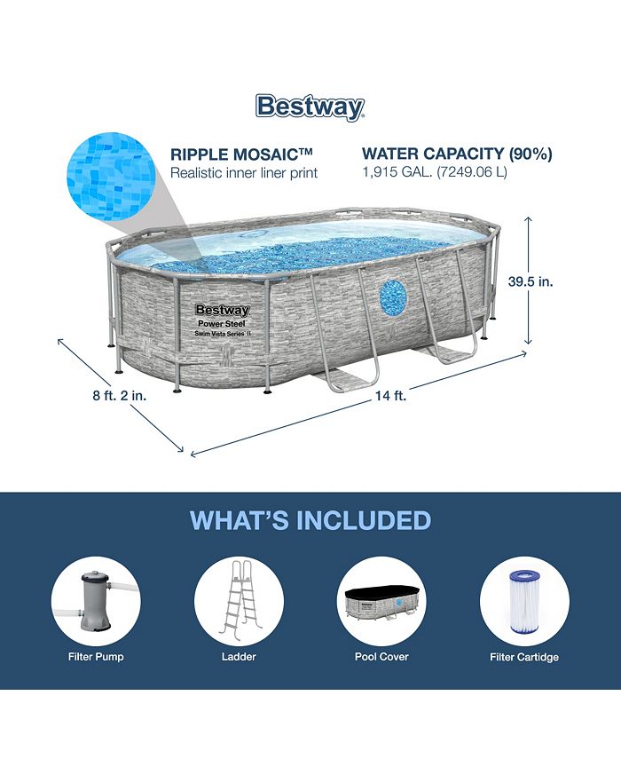 Power Steel Bestway Swim Vista Series II Above Ground Pool Set Macy