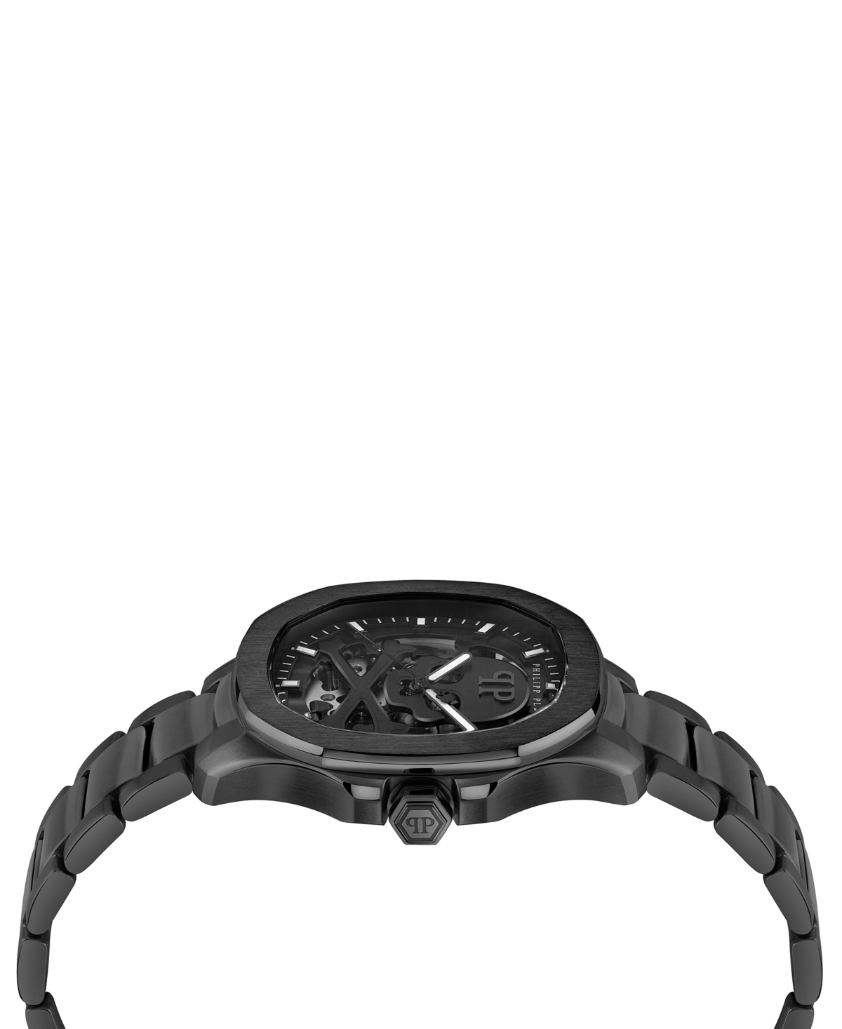 Philipp Plein Men's Automatic Skeleton Spectre Black Ion-plated Bracelet Watch 42mm In Ip Black
