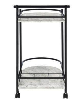 Desiree 32" 3-Bottle Metal Rack Serving Cart with Casters