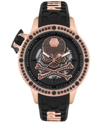 Philipp Plein - Men's Automatic Plein Rich Black Silicone Strap Watch 46mm