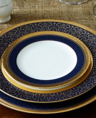Odessa Cobalt Gold Set of 4 Bread & Butter/Appetizer Plates, 6.50"