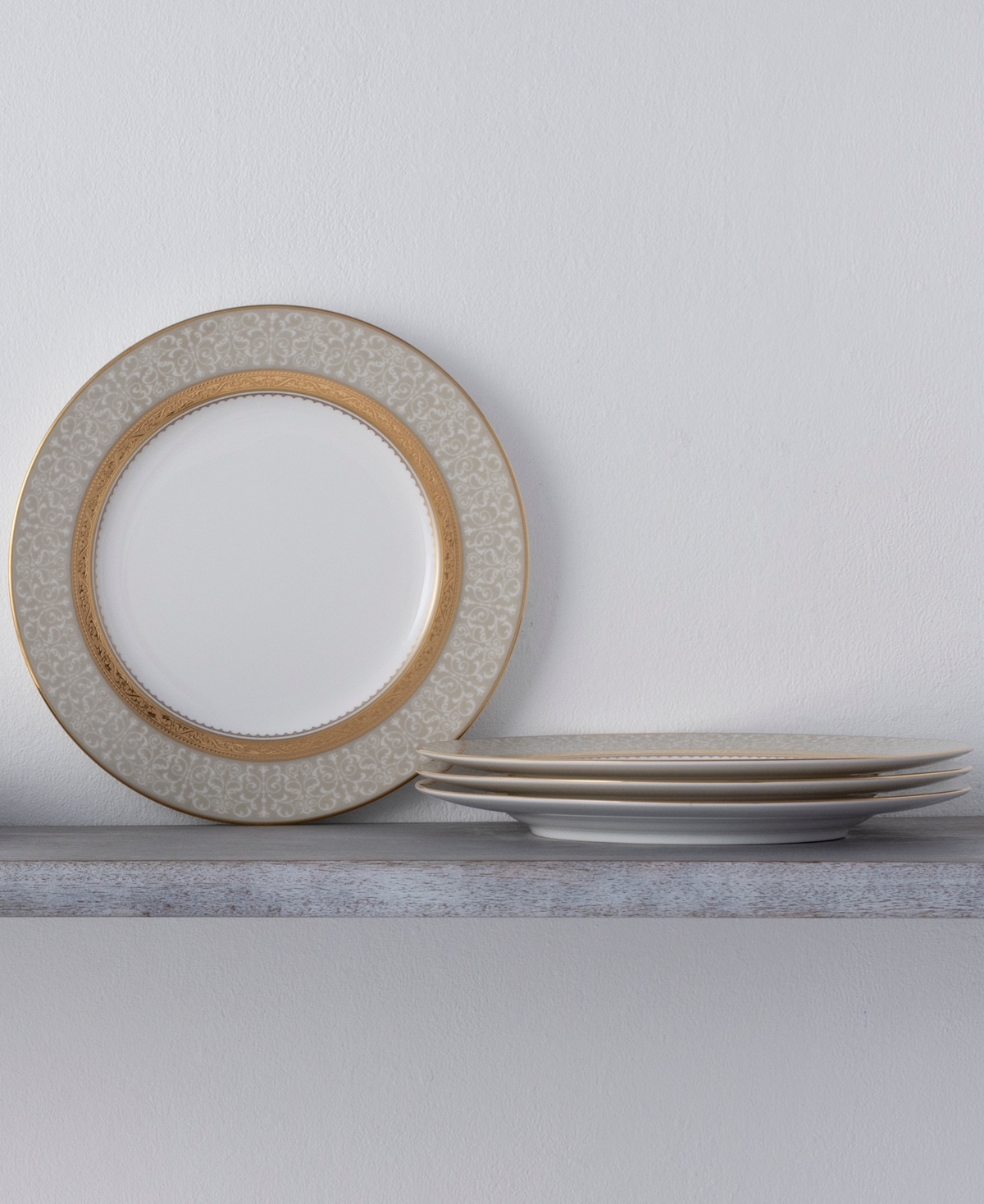 Noritake Odessa Gold Set of 4 Accent Plates, Service For 4