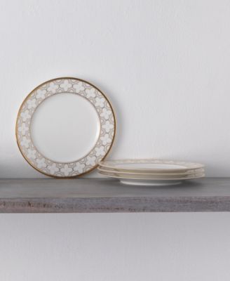 Trefolio Gold Set of 4 Bread & Butter/Appetizer Plates, 6.50"