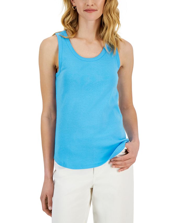 Charter Club Women's Supima® Cotton Scoop-Neck Tank Top, Created for ...