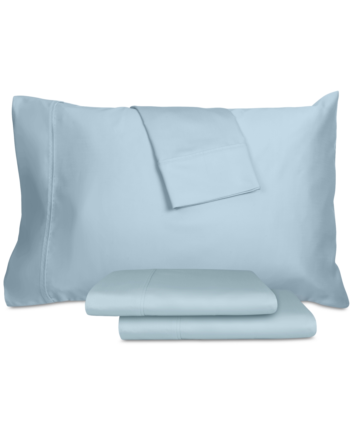 Aq Textiles Percale Solid 4-pc. Sheet Set, Queen In Lt. Blue