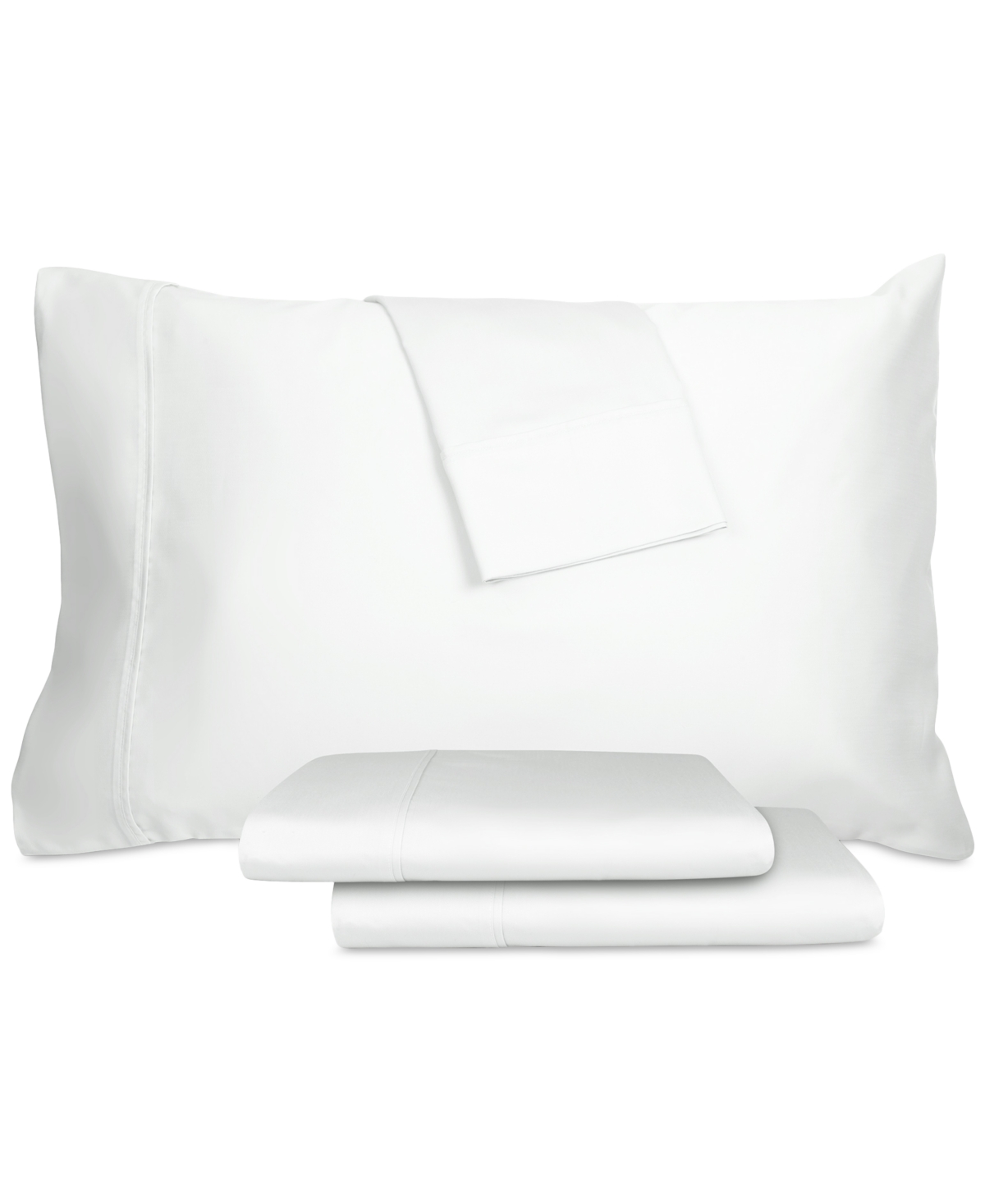 Aq Textiles Percale Solid 4-pc. Sheet Set, California King In White