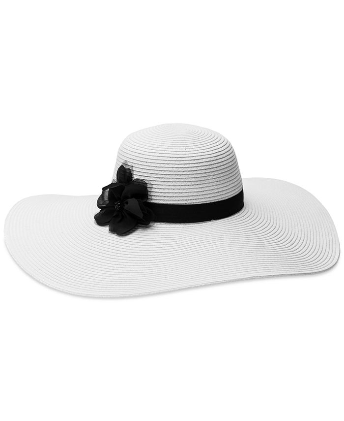 Bellissima Millinery Collection Women's Chiffon Floral Floppy Straw Hat Macy's