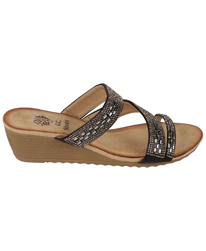 GC Shoes Women's Mona Embellished Wedge Sandals - Macy's