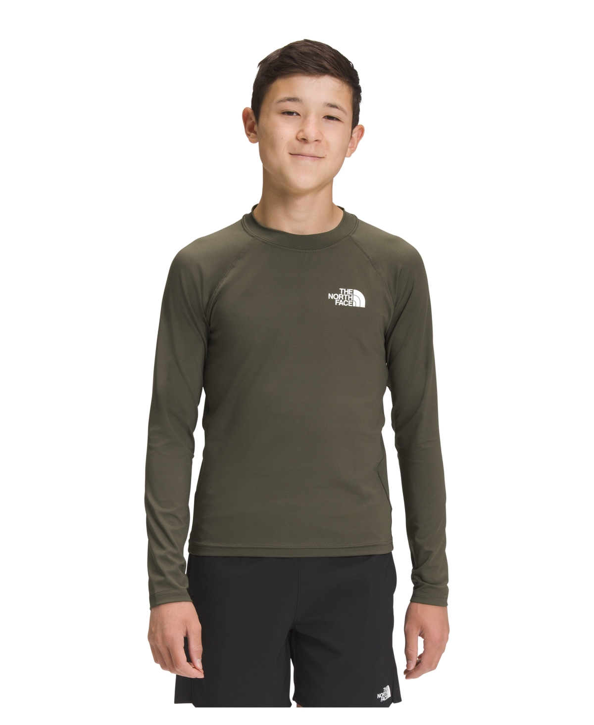 The North Face Big Boys Amphibious Long Sleeve Sun T-shirt In New Taupe Green