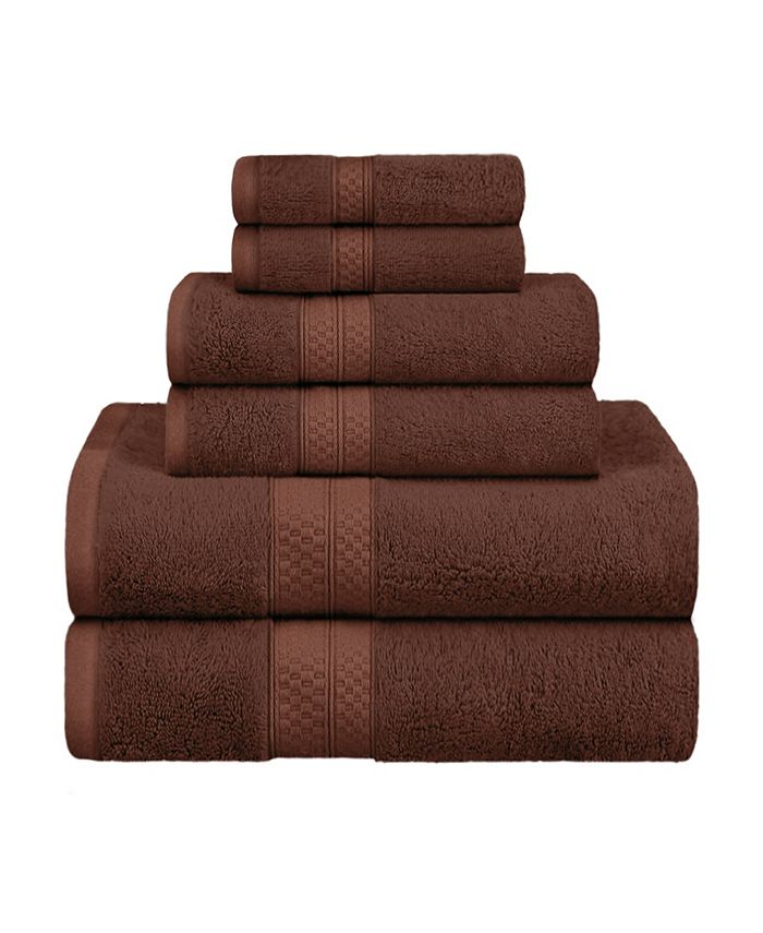 Superior Rayon from Bamboo Blend Ultra Soft Quick Drying Solid 6 Piece Assorted Towel Set