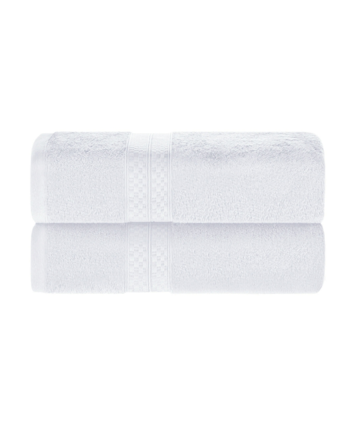 Superior Rayon From Bamboo Blend Ultra Soft Quick Drying Solid 2 Piece Bath Towel Set, 54" L X 30" W In White